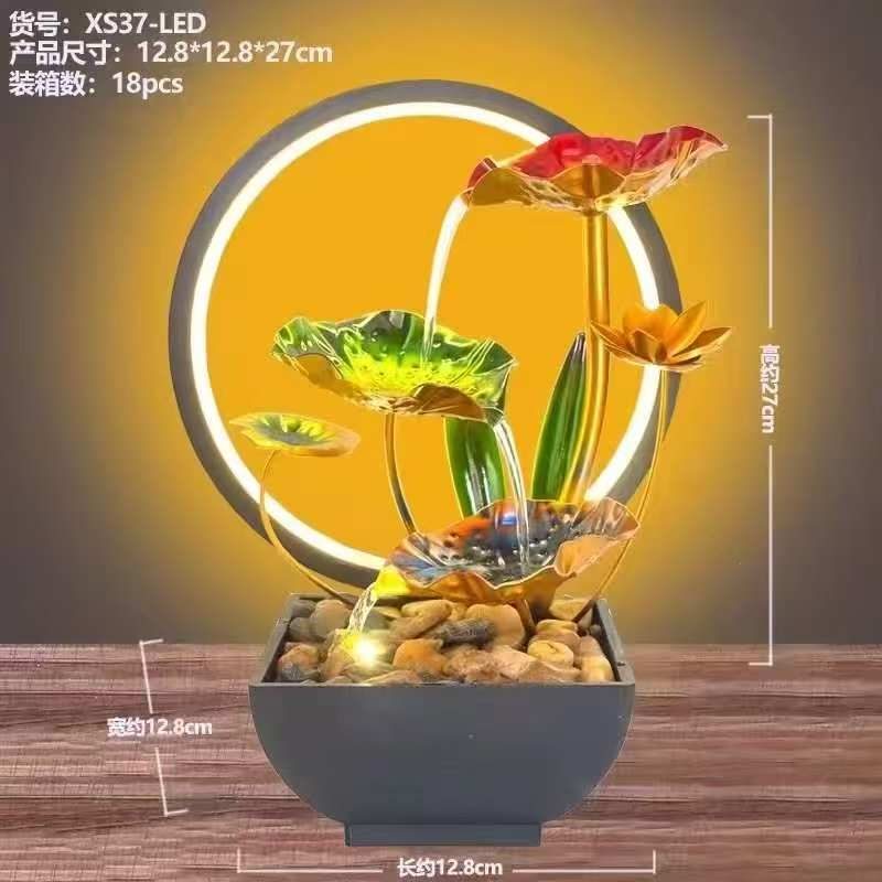 Elegant LED  Electric mini water fountain in a plastic pot