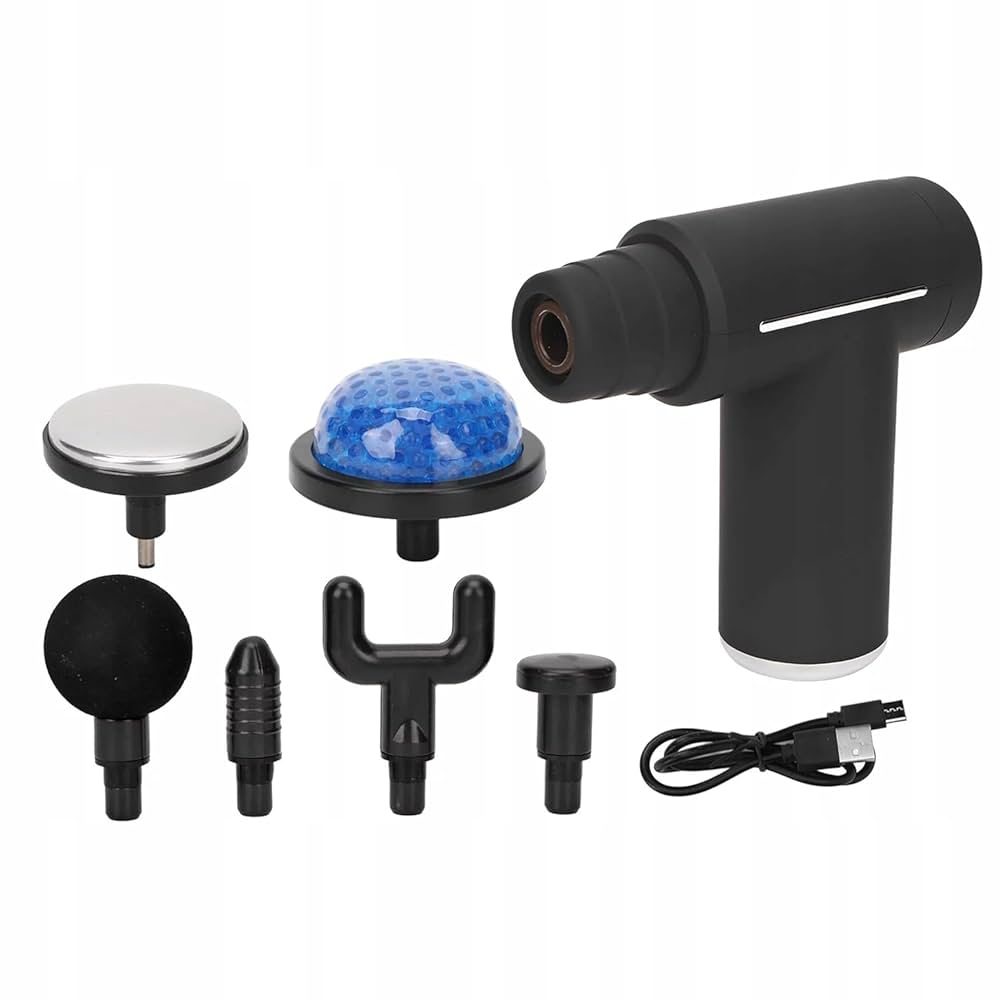Hot and cold compress matt finish body 6 speed 6 head options massage gun